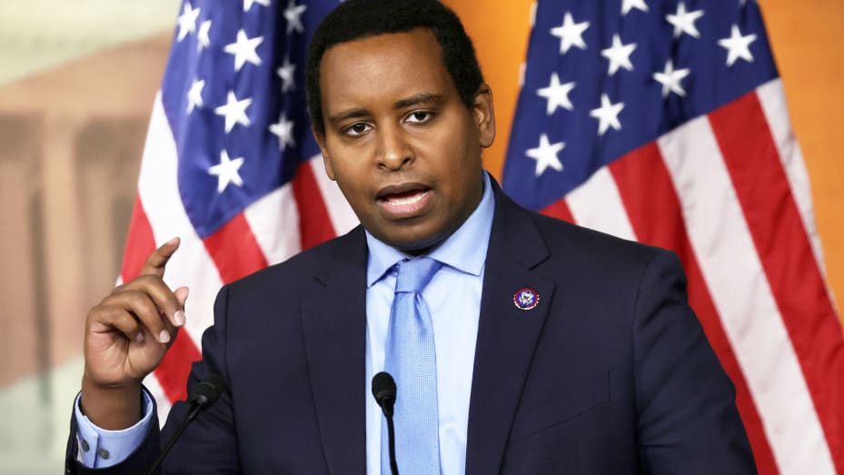 U.S. Rep. Joe Neguse (D-CO) speaks during a news conference at the U.S. Capitol on February 2, 2022 in Washington, DC.