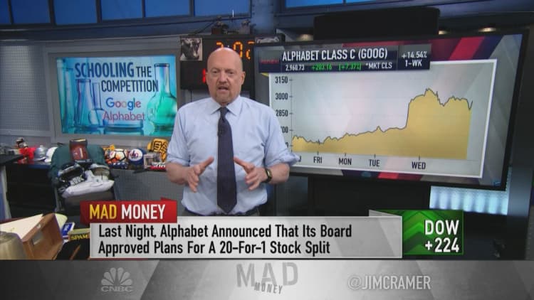 Jim Cramer explains why he's a fan of Alphabet's 20-for-1 stock split