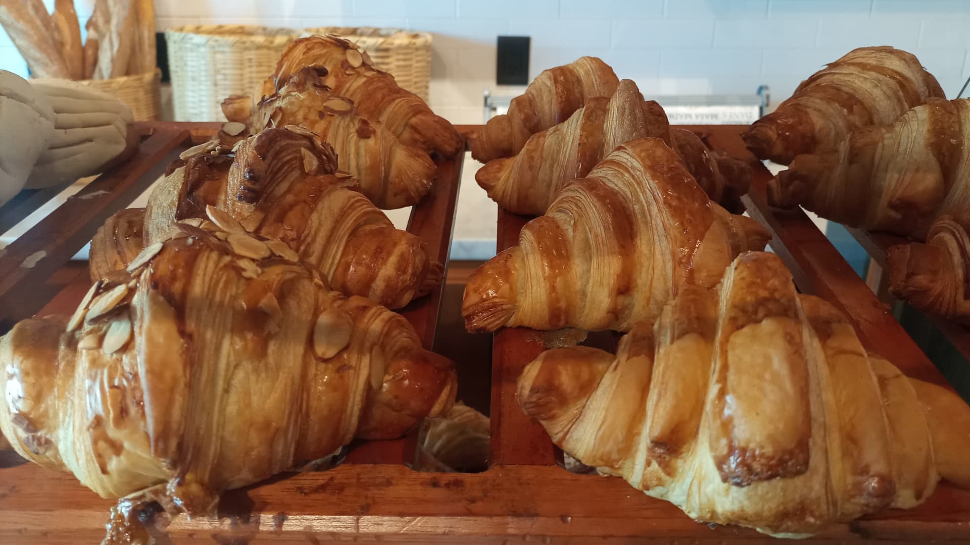 At my local bakery, I can get four of these buttery croissants for $5.