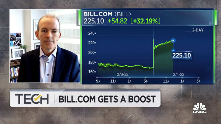 Bill.com shares pop 30% after beating earnings expectations
