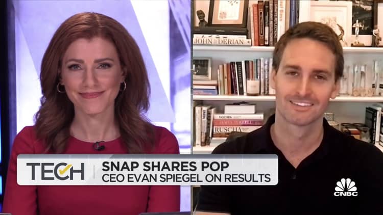 Snap shares pop after earnings beat, CEO discusses