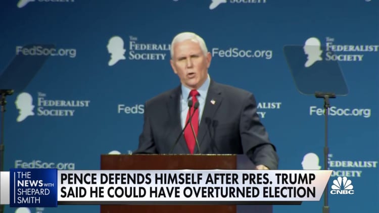 Pence says Trump is wrong: 'I had no right to overturn the election'
