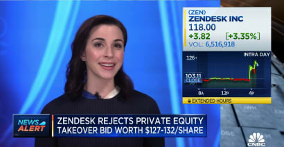 ZenDesk rejects private equity takeover bid worth $127-132 per share