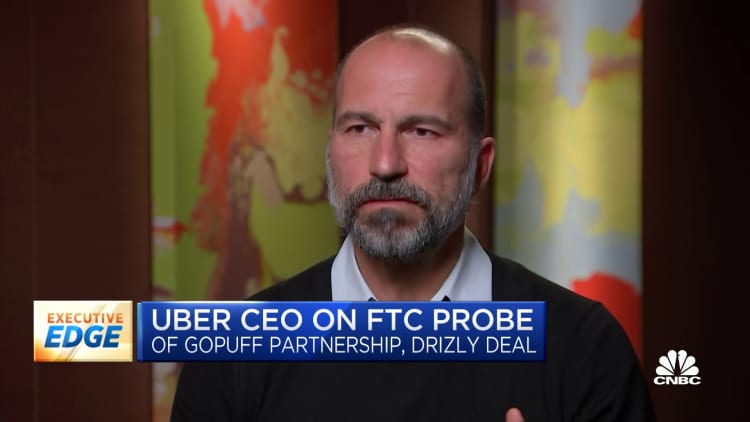 Uber CEO on profitability for rush grocery delivery, FTC probe and more