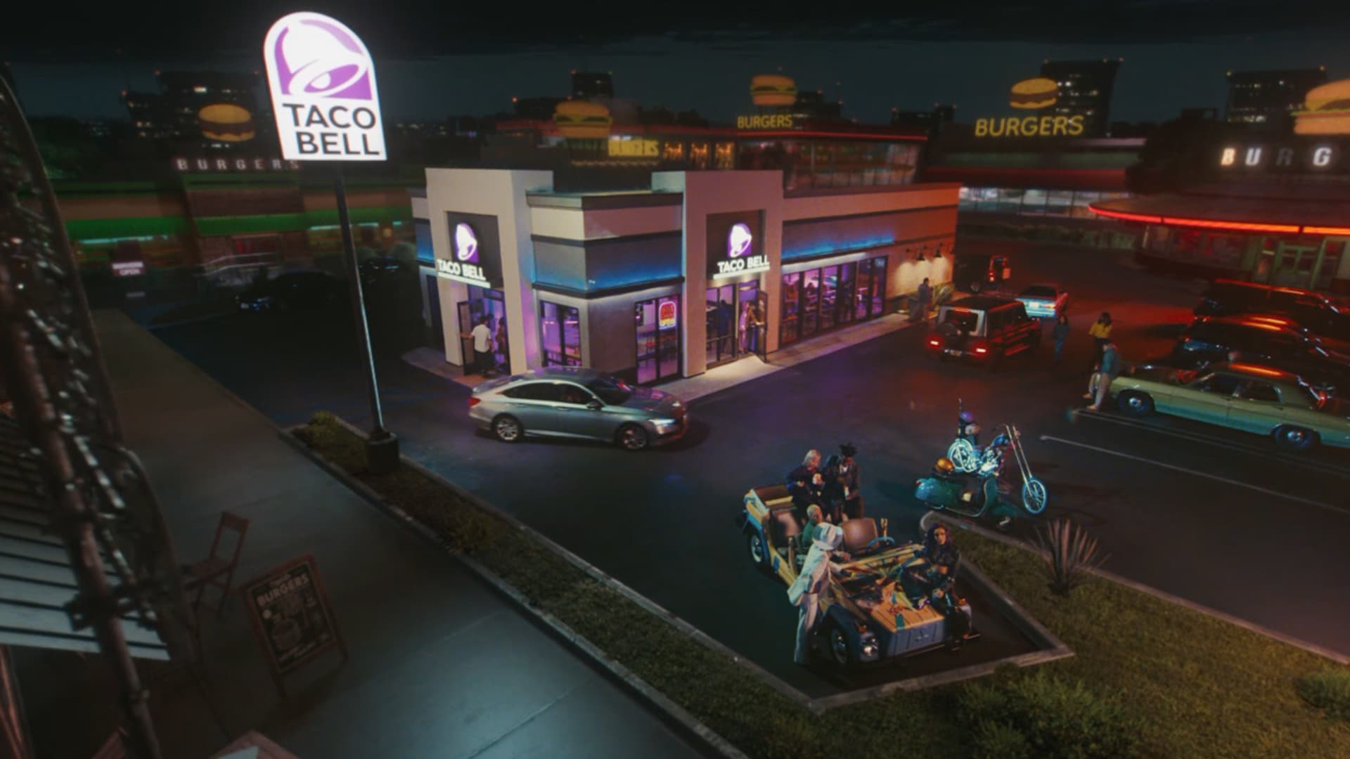 A scene from Taco Bell's Super Bowl ad