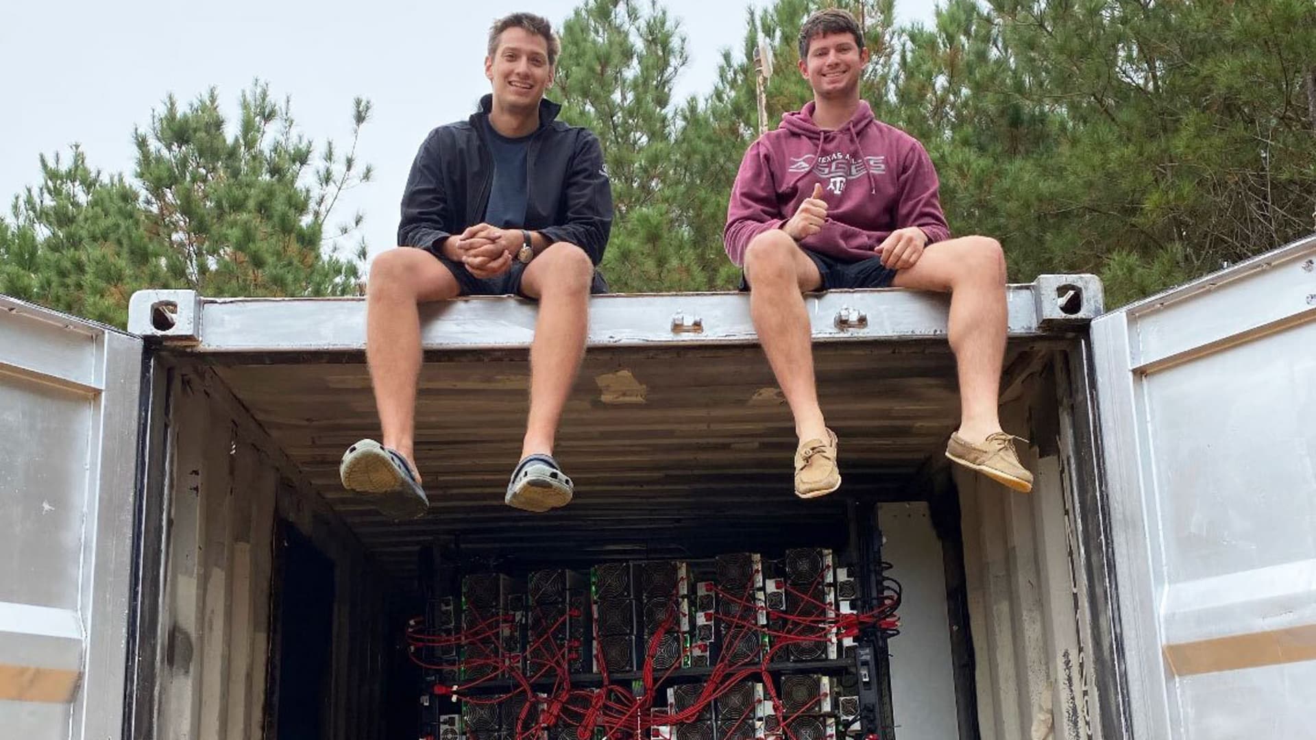 Brent Whitehead and Matt Lohstroh at the first unit they built in east Texas.