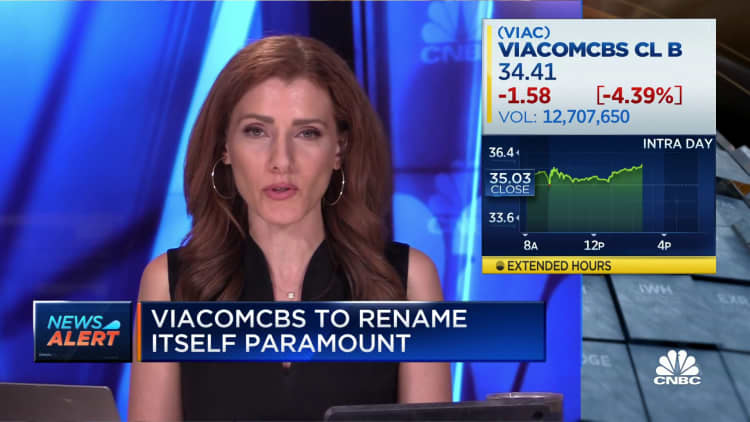 ViacomCBS to rename itself Paramount Global