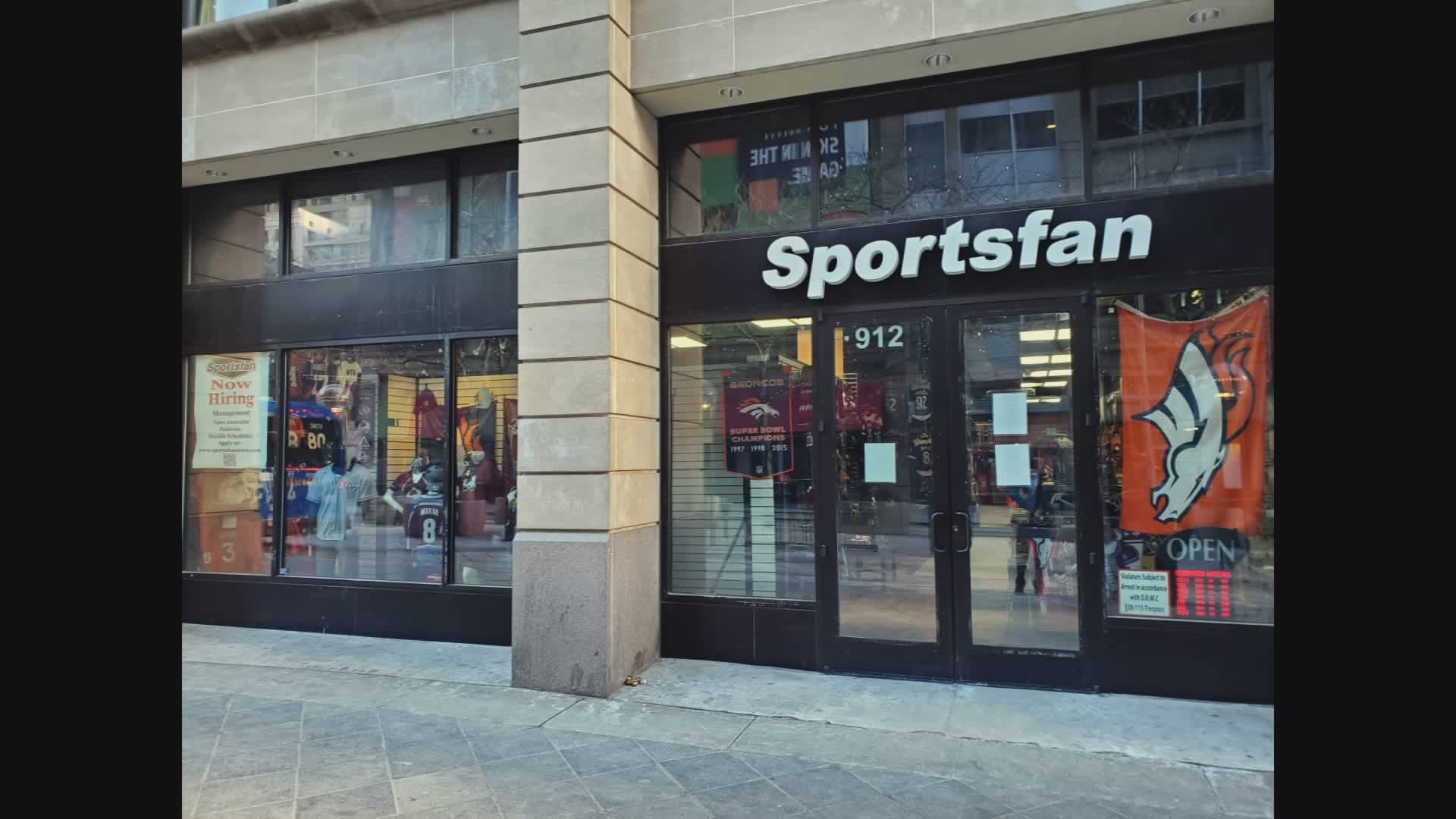 Exterior of Sportsfan store in Denver, Colorado