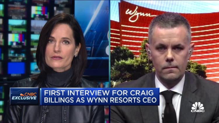 'We think 2022 will be a great year,' says Wynn Resorts CEO Craig Billings