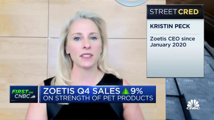 People are spending more time and money on their pets, says Zoetis CEO Kristin Peck