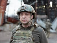 Ukrainian President Volodymyr Zelenskiy visits combat positions of the country's armed forces near the line of separation from Russian-backed rebels in the Donetsk region, Ukraine February 17, 2022.