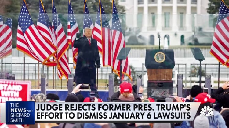 Judge rejects Trump's request to dismiss lawsuits blaming him for Jan. 6 attacks