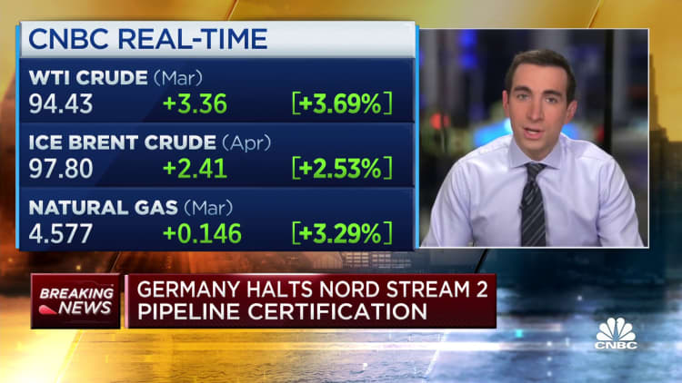 Germany halts Nord Stream 2 pipeline certification