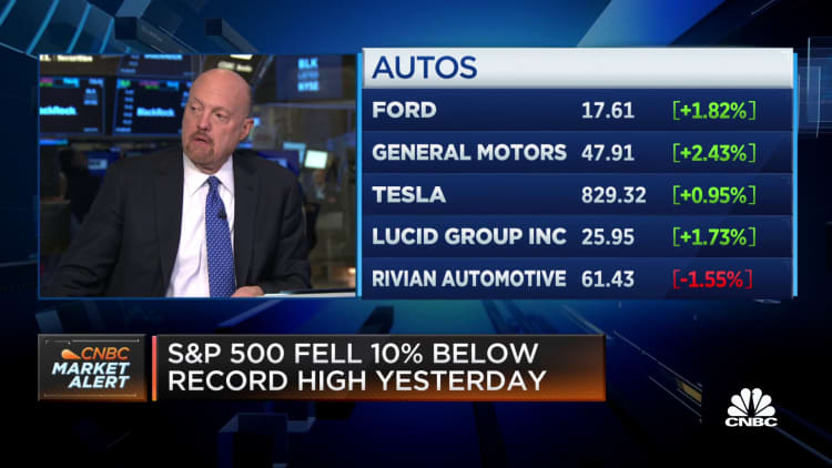 Jim Cramer breaks down shares of Ford, General Motors and Tesla