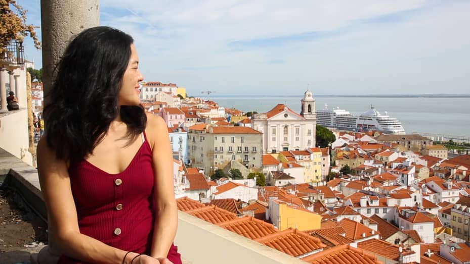 I took in the red rooftops of Lisbon from one of the city's many viewpoints.