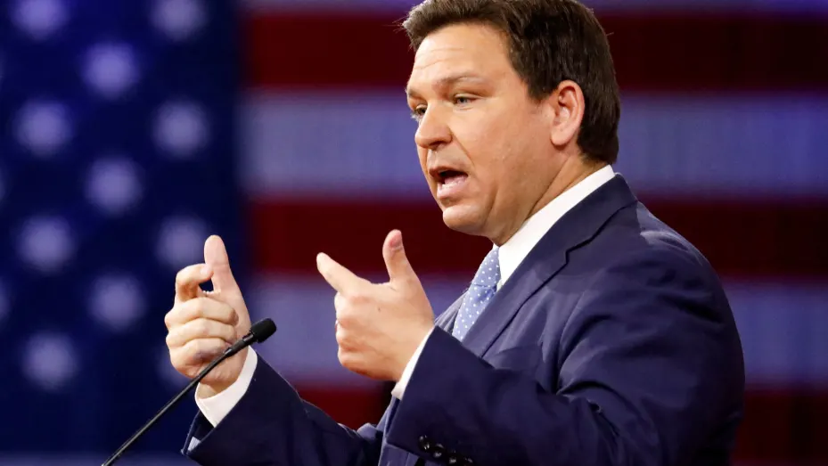 Florida Gov. Ron DeSantis speaks at the Conservative Political Action Conference (CPAC) in Orlando, Florida, on Feb. 24, 2022.