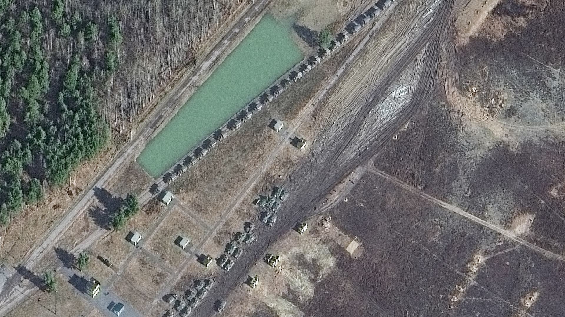 Satellite imagery captured on Feb. 24, 2022