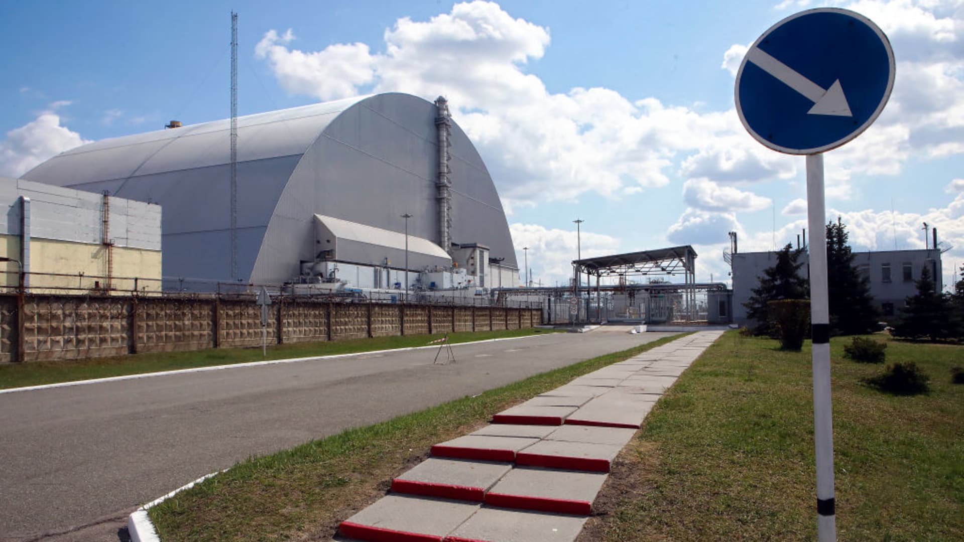 The New Safe Confinement seals off the Object Shelter, also known as the Sarcophagus, a temporary structure built in 1986 over the debris of the 4th reactor of the Chornobyl Nuclear Power Plant, Kyiv Region, northern Ukraine.