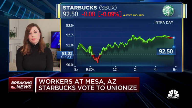 Third Starbucks votes to unionize, this one in Mesa, Arizona