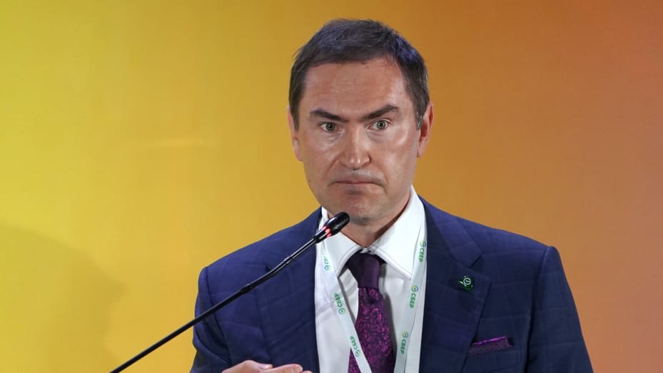 First Deputy Chairman of the Board at Sberbank Alexander Vedyakhin is pictured at the 2021 Eastern Economic Forum (EEF) at the Far Eastern Federal University on Russky Island in Vladivostok, Russia.