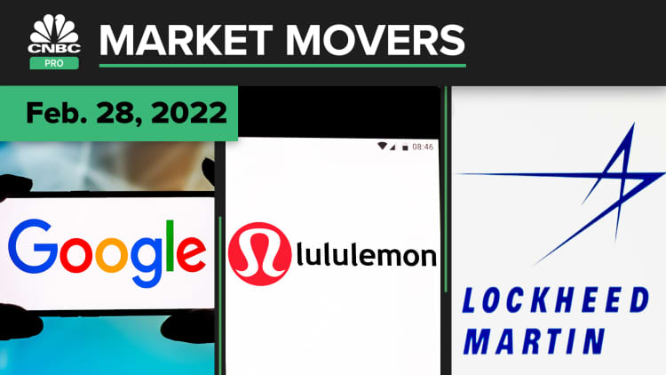Google, Lululemon, and Lockheed Martin are some of today's stocks: Pro Market Movers Feb. 28