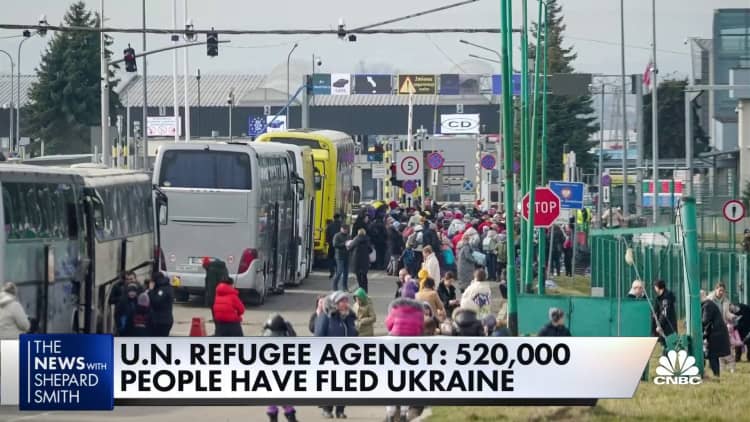 More than half a million have fled Ukraine already