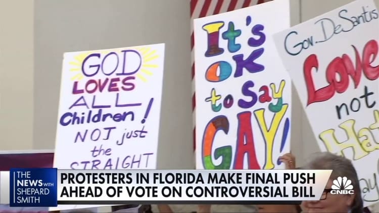 Protesters in Florida rally ahead of 'Don't say gay' bill