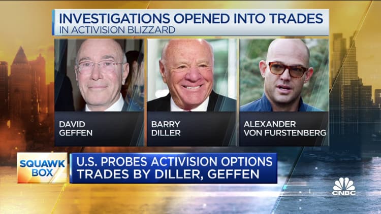U.S. probes Activision Blizzard options trades by Barry Diller, David Geffen