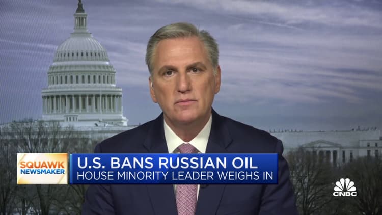 U.S. should not rely on Venezuela, Iran to replace Russian oil, says Rep. Kevin McCarthy