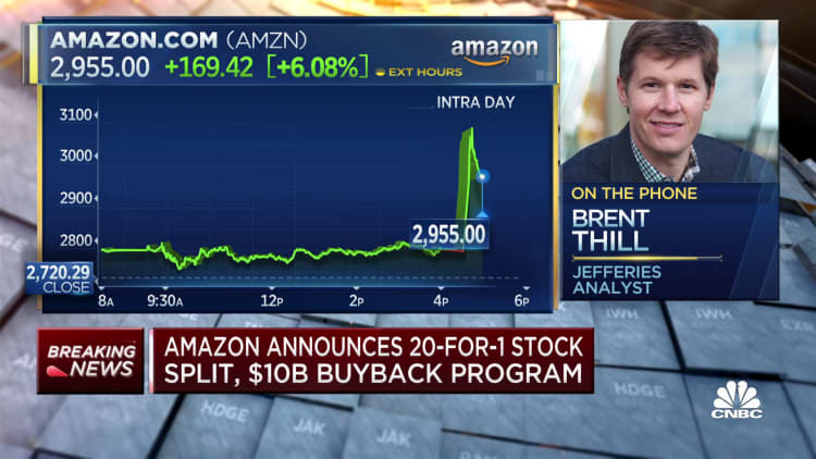 Jefferies' Brent Thill says Amazon stock split is a good outcome for investors moving forward