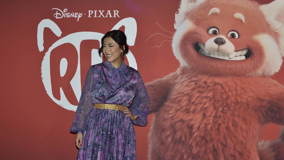 Director Domee Shi attends to the red carpet of Disney movie Red at The Space Cinema Moderno in Rome, February 25th, 2022