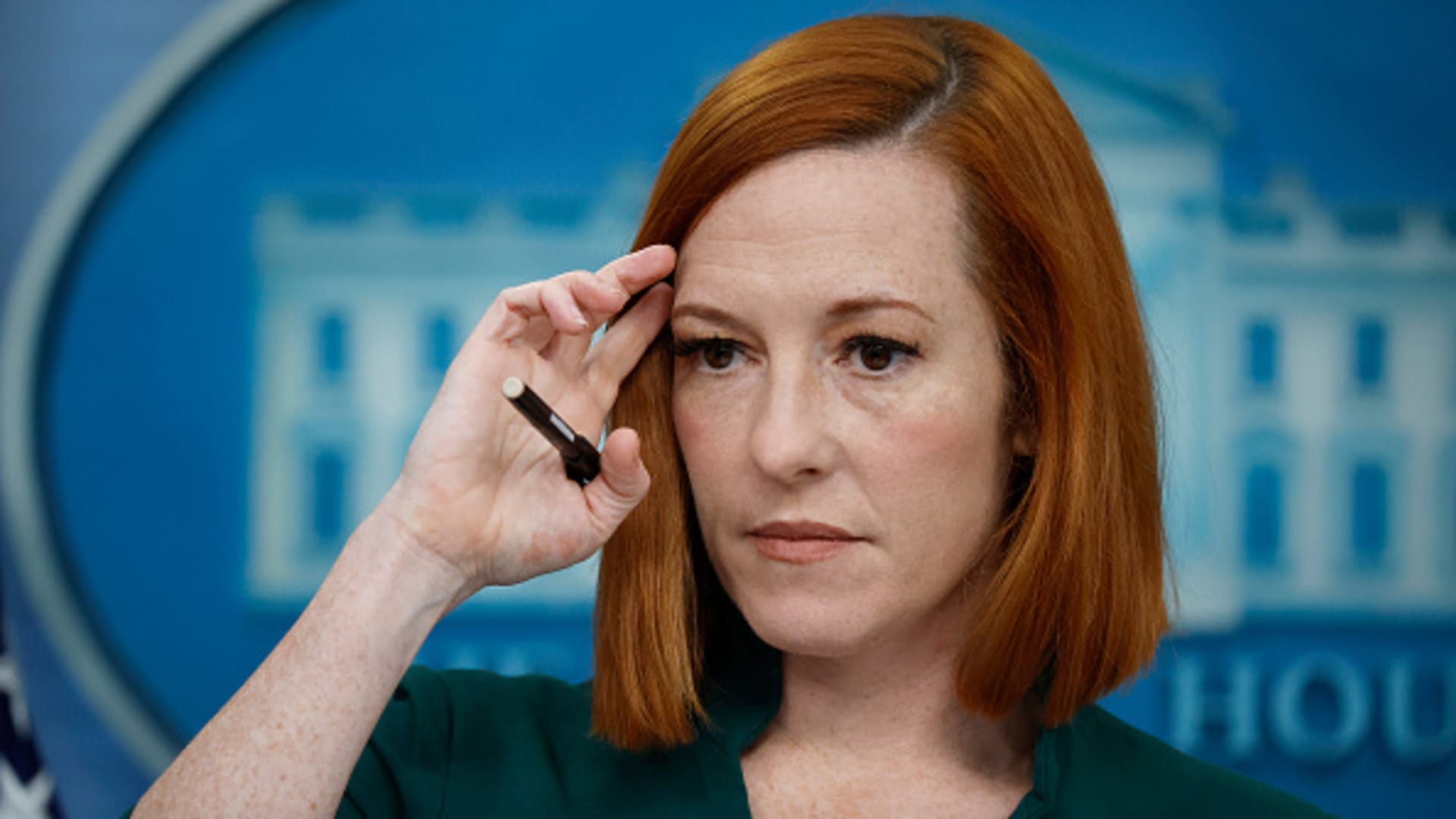 White House Press Secretary Jen Psaki talks to reporters in the Brady Press Briefing Room at the White House on March 10, 2022 in Washington, DC.