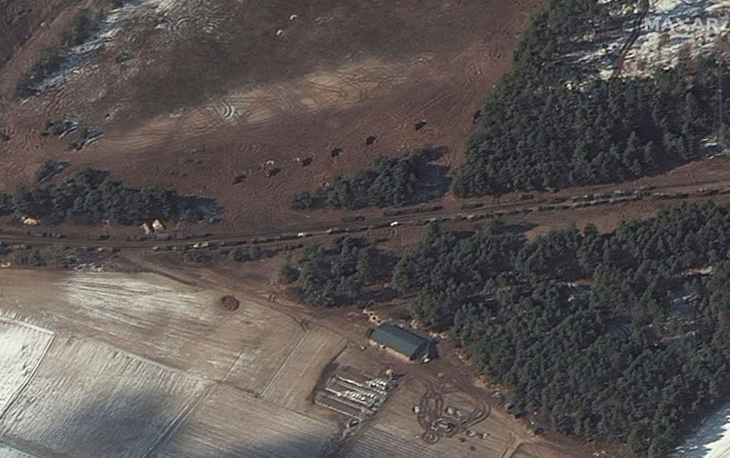 Satellite images show large Russian convoy regrouping near Ukraine's capital Kyiv