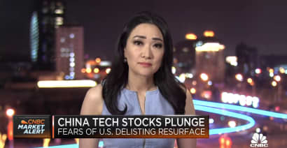 China tech stocks plunge after fears of U.S. delisting resurface