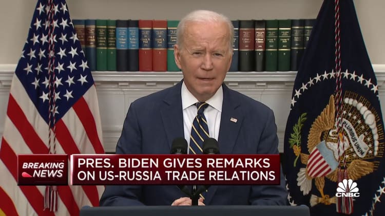'Putin is the aggressor and must pay the price,' says President Biden
