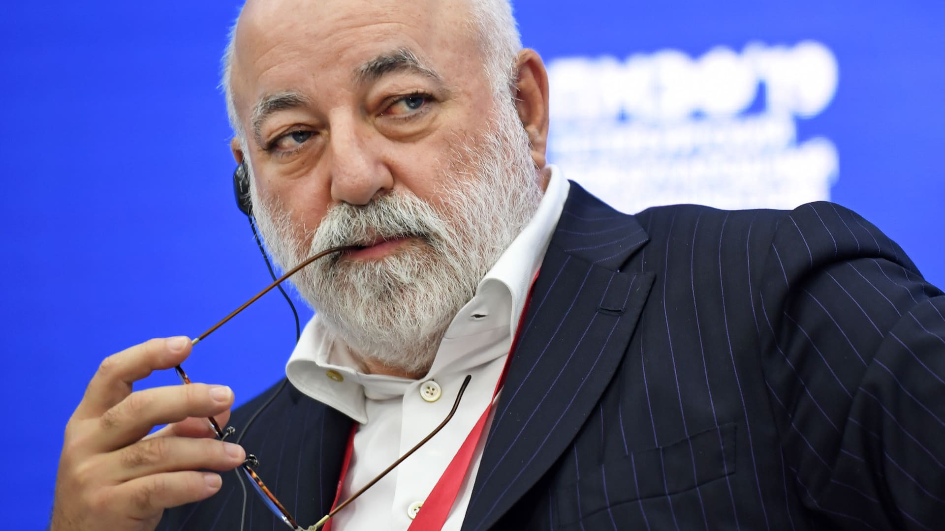 Viktor Vekselberg, Russian billionaire, pauses during a panel session at the St. Petersburg International Economic Forumin St. Petersburg, Russia, on Friday, June 7, 2019.