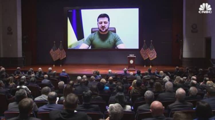 Ukrainian President Volodymyr Zelenskyy calls on U.S. Congress to do more in fight against Russia
