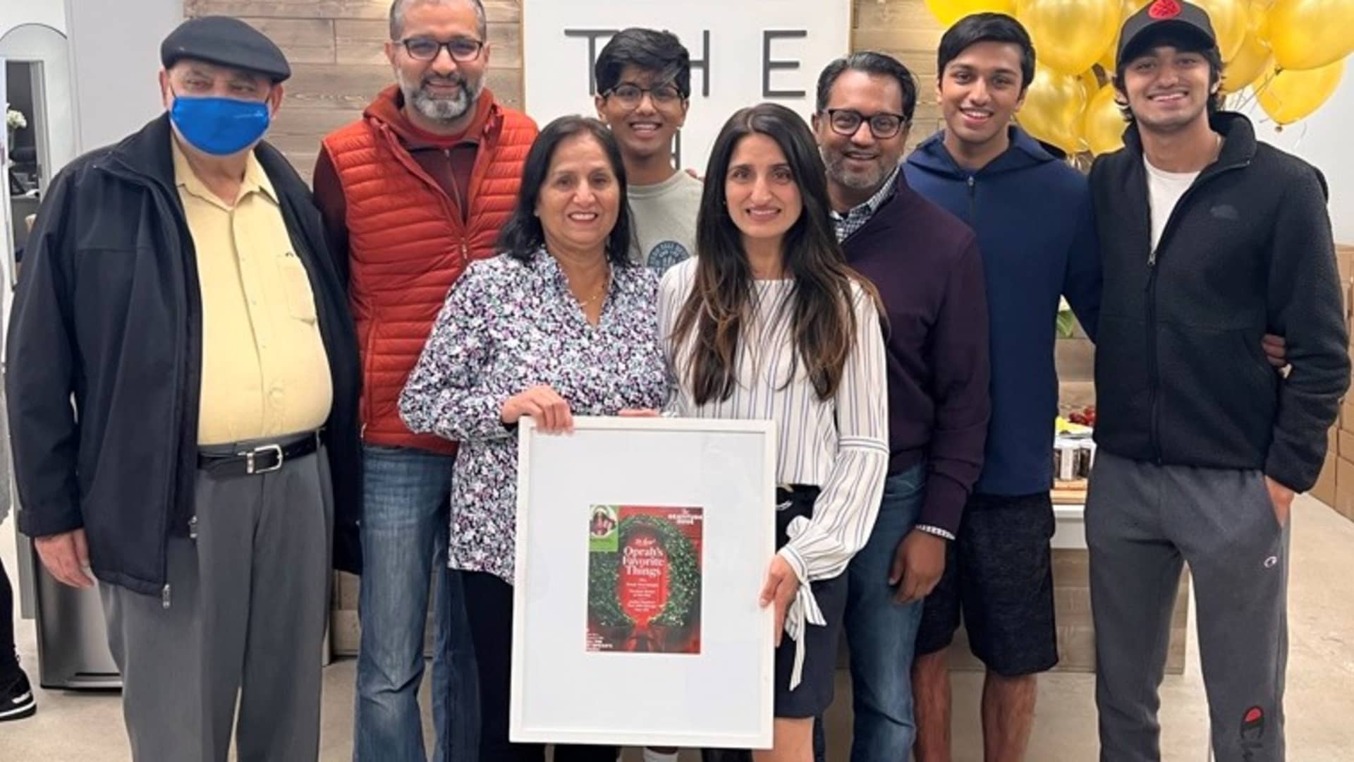 Sunny and family celebrate The Chai Box's selection onto Oprah Favorite Things list. Sunny says has dreamed of making chai for Winfrey since she was little.