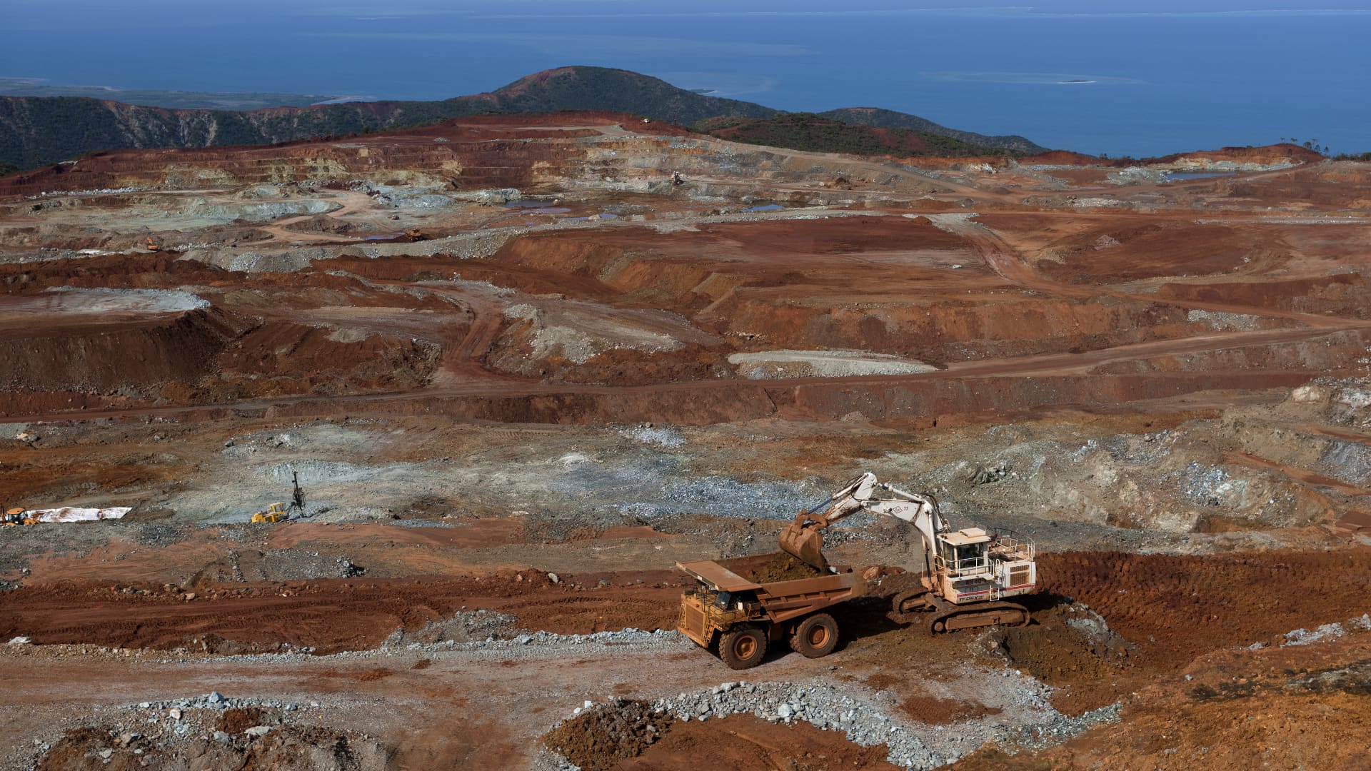 A nickel laterite mine in New Caledonia.