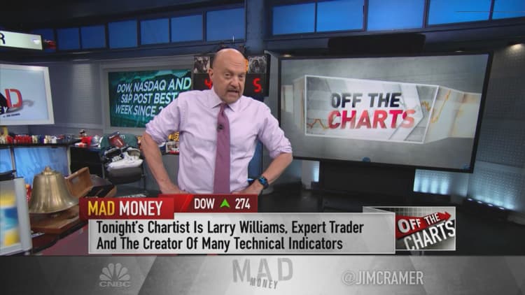Cramer explains why veteran technical analyst Larry Williams sees a bull market for these three stocks