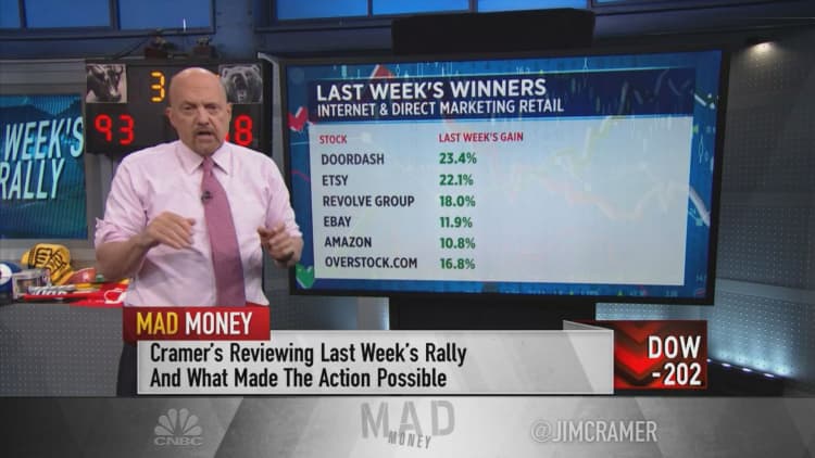 Last week's rally is a reminder to watch for bounces during market downturns, Jim Cramer says