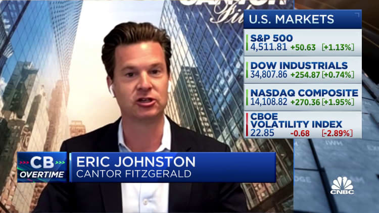 Stocks seeing tail-end of the short term bounce, says Cantor's Eric Johnston