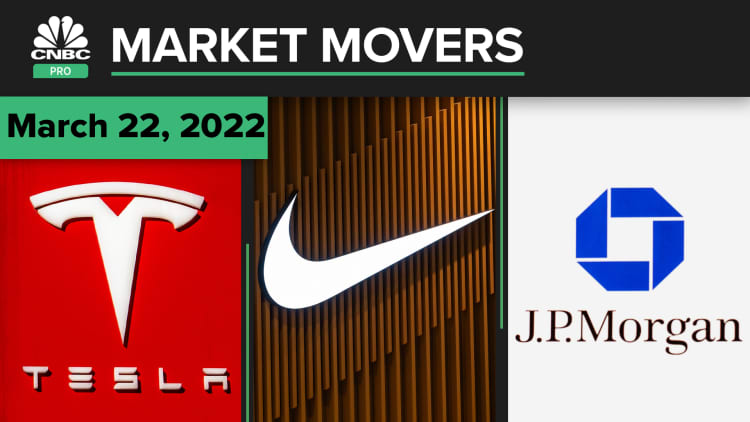 Tesla, Nike, and JPMorgan are some of today's stocks: Pro Market Movers Mar. 22