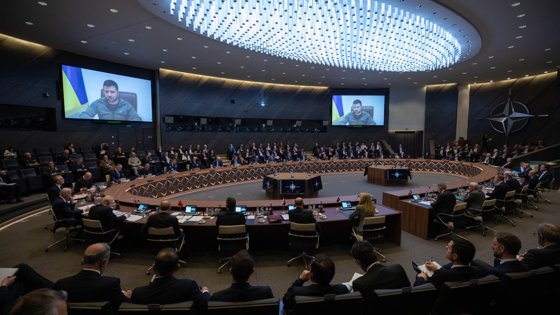 A view of the Extraordinary Summit of NATO Heads of State and Government held in Brussels, Belgium on March 24, 2022.