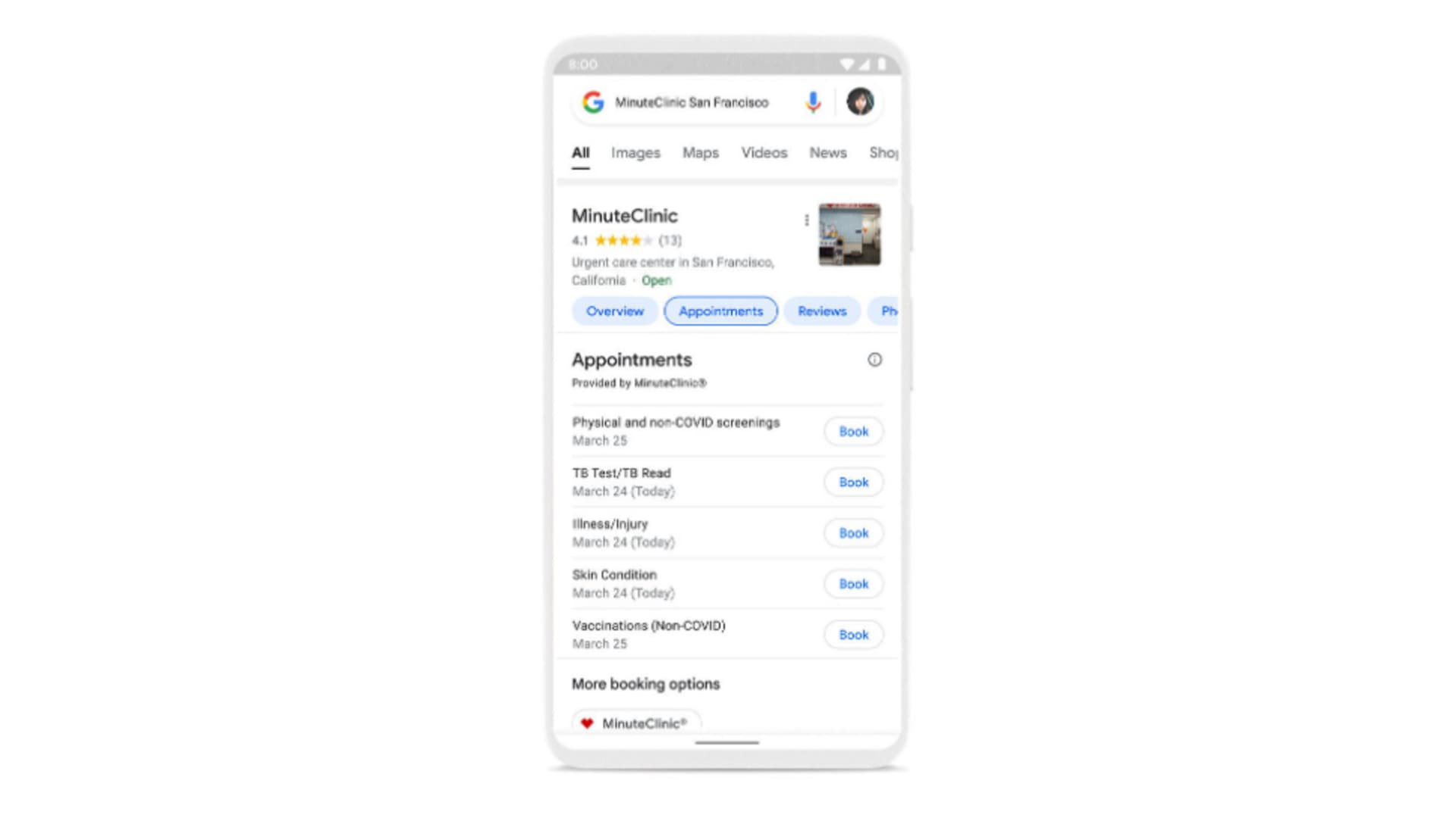 Google will let you book appointments through Search.