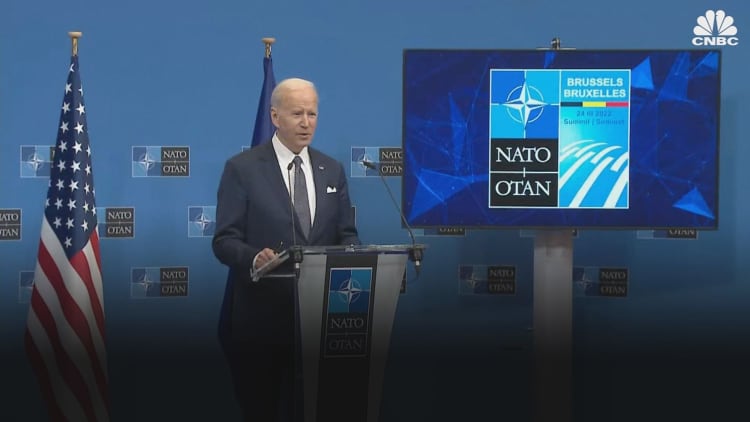 U.S. unleashes more sanctions on Russia as Biden meets with NATO allies