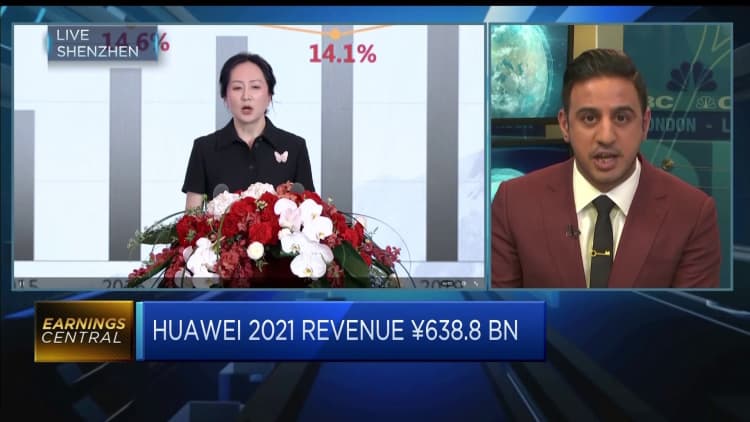 Huawei's profit surges in 2021 as revenue falls sharply