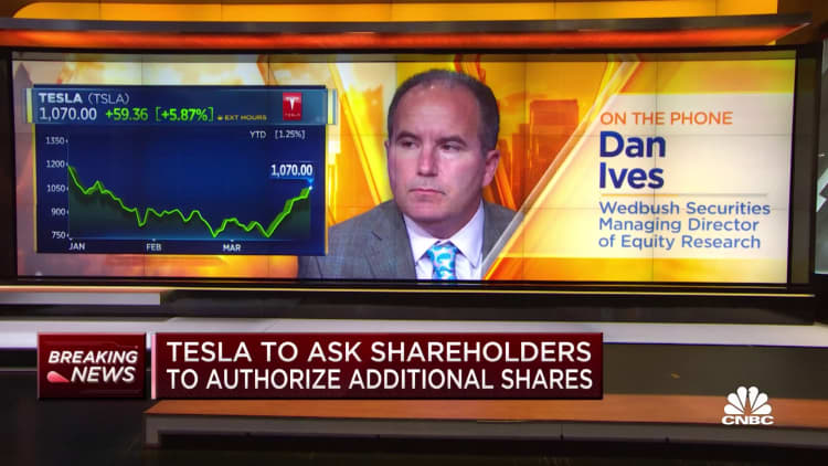 Tesla to ask shareholders to authorize additional shares
