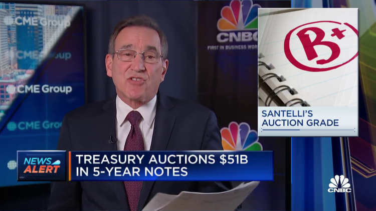 Treasury auctions $51B in 5-year notes