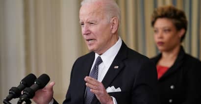 Biden says his 'moral outrage' at Putin does not signal a U.S. policy shift 